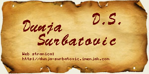 Dunja Šurbatović vizit kartica